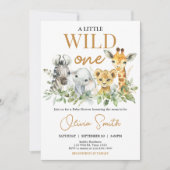 Safari Animals Little Wild One Baby Shower Kaart (Voorkant)
