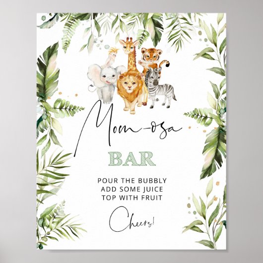 Safari animals Ma-osa bar sign Poster (Voorkant)