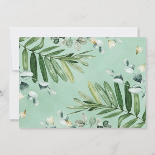 Safari Animals Oerwoud Greenery Baby shower Foto Bedankkaart (Achterkant)