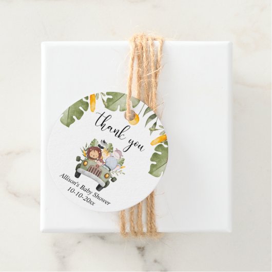 Safari Animals oerwoud thema wilde een Bedankjes Labels (In situ)