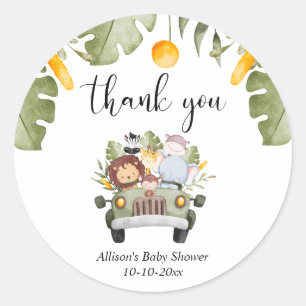 Safari Animals oerwoud thema wilde een Ronde Sticker