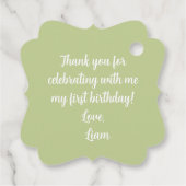 Safari Animals Oerwoud verlaat eerste verjaardag Bedankjes Labels (Achterkant)