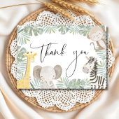 Safari Animals Oerwoud Wild One Baby shower Bedankkaart