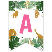 Safari Animals Oerwoud Wild One Happy Birthday Vlaggetjes (Derde vlag)