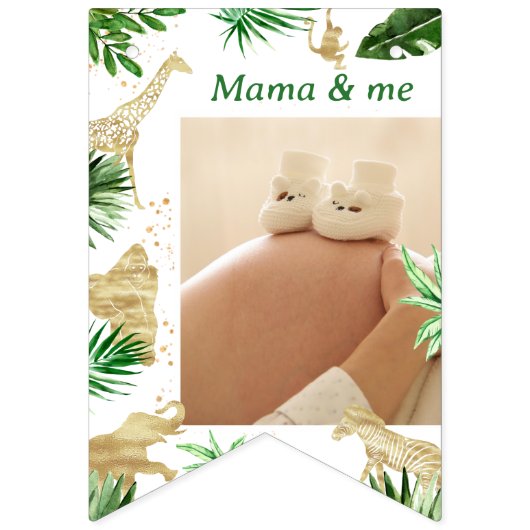 Safari Animals Oerwoud Wild One Happy Birthday Vlaggetjes (Tweede vlag)