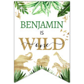 Safari Animals Oerwoud Wild One Happy Birthday Vlaggetjes (Eerste vlag)