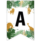 Safari Animals Oerwoud Wild One Happy Birthday Vlaggetjes (Derde vlag)