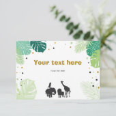 Safari Animals Oerwoud Zoo Insert kaart Verjaardag (Staand voorkant)