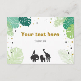 Safari Animals Oerwoud Zoo Insert kaart Verjaardag