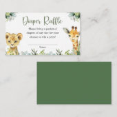 Safari Animals Oh Baby Greenery Oerwoud Baby showe Informatiekaartje (Voorkant / Achterkant)