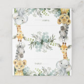 Safari Animals Oh Baby Greenery Oerwoud Baby showe Plaatskaartje (Buitenkant ongevouwen)
