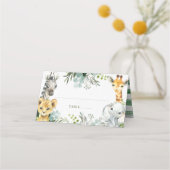 Safari Animals Oh Baby Greenery Oerwoud Baby showe Plaatskaartje (Voorkant)