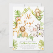 Safari Animals Oh Boy Baby shower uitnodiging Groe (Voorkant)