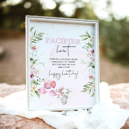 Safari animals Pacifier jaag baby shower game Post Poster