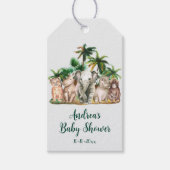 Safari Animals Palm Trees Baby shower Cadeaulabel (Voorkant)