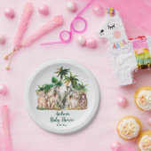 Safari Animals Palm Trees Baby shower Papieren Bordje (Feest)