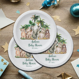 Safari Animals Palm Trees Baby shower Papieren Bordje