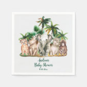 Safari Animals Palm Trees Baby shower Servet (Voorkant)