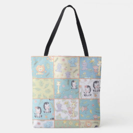 Safari Animals Patchwork Diaper Tote Bag