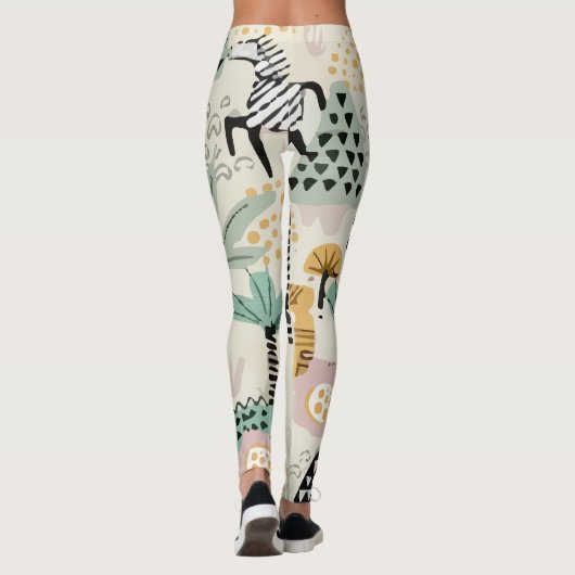Safari Animals Pattern Cute Leggings (Achterkant)