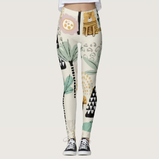 Safari Animals Pattern Cute Leggings