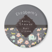 Safari Animals Pattern Nursery Art Baby shower Magneet (Voorkant)