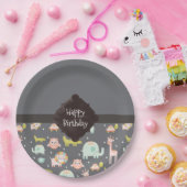 Safari Animals Pattern Nursery Art Happy Birthday Papieren Bordje (Feest)
