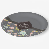 Safari Animals Pattern Nursery Art Happy Birthday Papieren Bordje (Gekanteld)