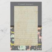 Safari Animals Pattern - Nursery Art Lined Briefpapier (Voorkant)
