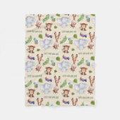 Safari Animals patterned Fleece Blanket Deken (Voorkant)