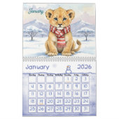 Safari Animals Personalized Kids Calendar 2026 Kalender (Jan 2026)