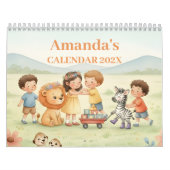 Safari Animals Personalized Kids Calendar 2026 Kalender (Hoes)