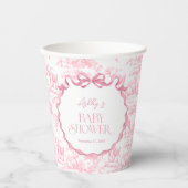 Safari Animals Pink Toile de Jouy Baby shower Papieren Bekers (Voorkant)
