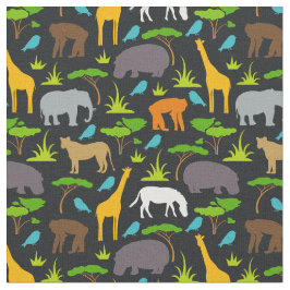 Safari Animals Print Fabric Stof