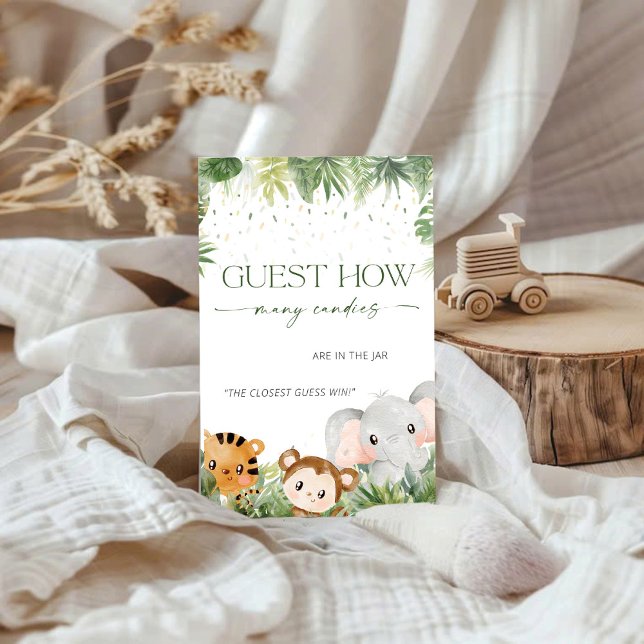 Safari Animals raden hoeveel Snoepjes spel Kaart (Creator heeft geüpload)