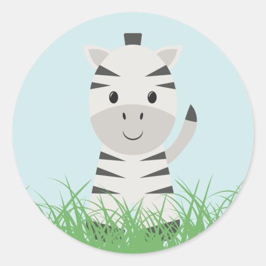 Safari Animals Sticker - Zebra (Voorkant)