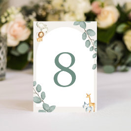 Safari Animals Table Numbers Card Kaart