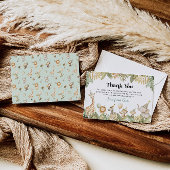 Safari Animals Thank You Card Oerwoud Wild One Boy Bedankkaart