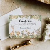 Safari Animals Thank You Card Oerwoud Wild One Boy Bedankkaart