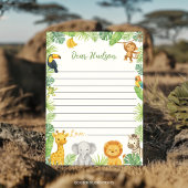Safari Animals Time Capsule Note Message Card Bedankkaart