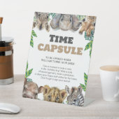Safari Animals Time Capsule Reclamebord Met Voetstuk (Insitu)