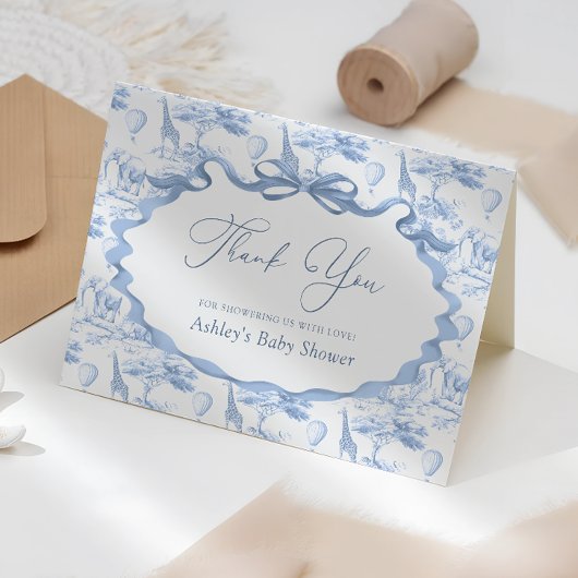 Safari Animals Toile de Jouy Baby shower Bedankt