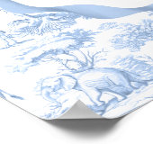 Safari Animals Toile de Jouy Baby shower Welkom Poster (Hoek)