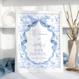 Safari Animals Toile de Jouy Baby shower Welkom Poster