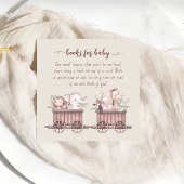 Safari Animals Train Baby shower Book Informatiekaartje