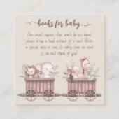 Safari Animals Train Baby shower Book Informatiekaartje (Voorkant)