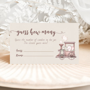 Safari Animals Train Baby shower Game Informatiekaartje