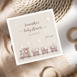 Safari Animals Train Baby shower Servet