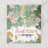 Safari Animals Treat Bag Topper Goodie Label Gold Plaatskaartje (Buitenkant ongevouwen)