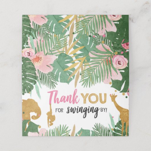 Safari Animals Treat Bag Topper Goodie Label Gold Plaatskaartje (Buitenkant ongevouwen)